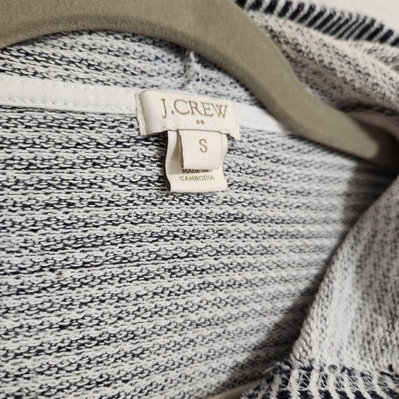 J Crew Casual Relaxed Cotton Hoodie Striped Navy Size Small - Picture 3 of 6